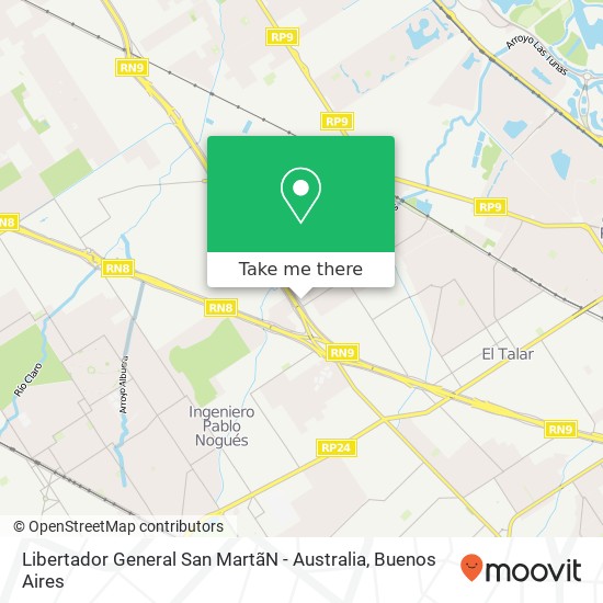 Libertador General San Martã­N - Australia map