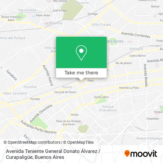 Mapa de Avenida Teniente General Donato Álvarez / Curapaligüe