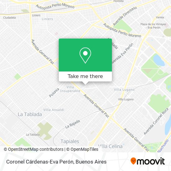 Mapa de Coronel Cárdenas-Eva Perón