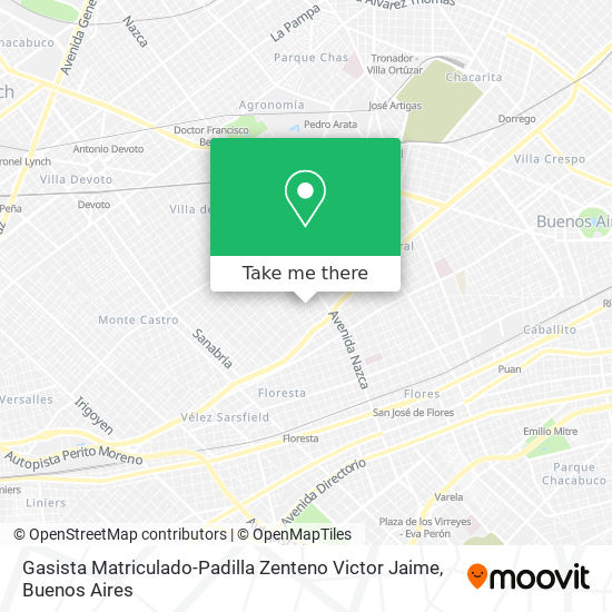 Mapa de Gasista Matriculado-Padilla Zenteno Victor Jaime