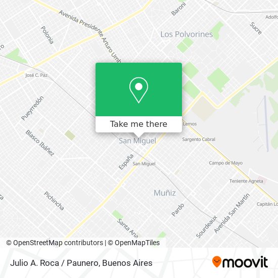 Julio A. Roca / Paunero map