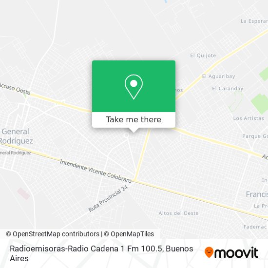 Radioemisoras-Radio Cadena 1 Fm 100.5 map