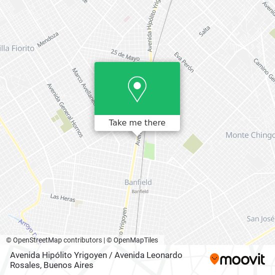 Avenida Hipólito Yrigoyen / Avenida Leonardo Rosales map