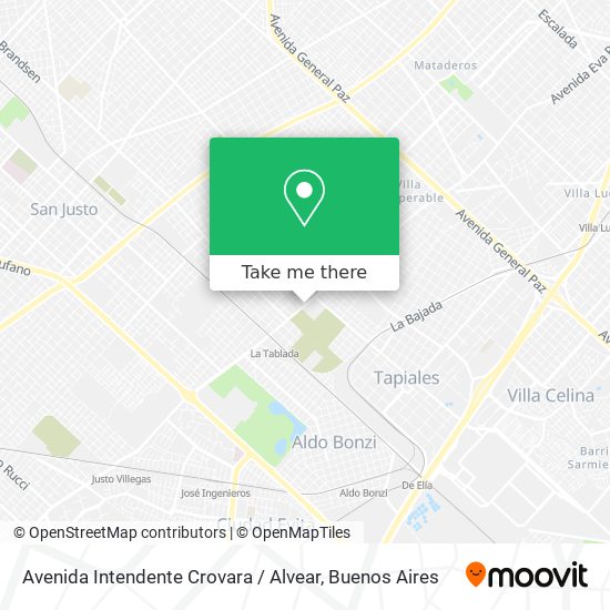 Avenida Intendente Crovara / Alvear map