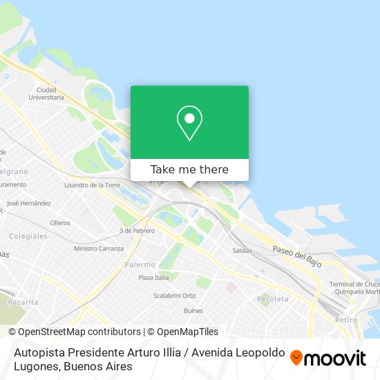 Mapa de Autopista Presidente Arturo Illia / Avenida Leopoldo Lugones
