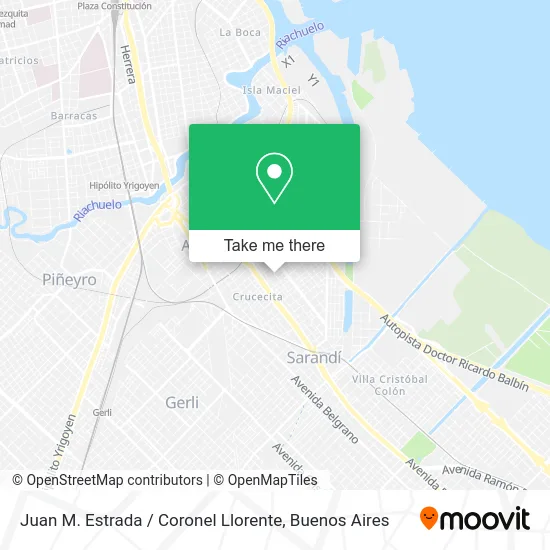 Juan M. Estrada / Coronel Llorente map