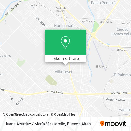 Juana Azurduy / María Mazzarello map
