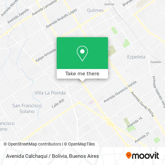 Avenida Calchaquí / Bolivia map