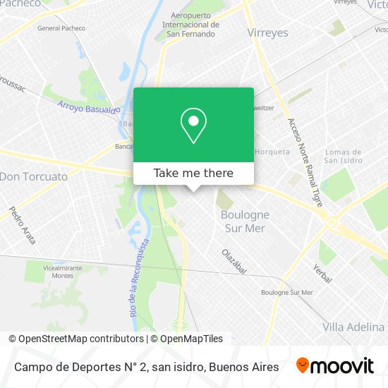 Campo de Deportes N° 2, san isidro map