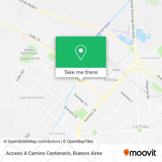 Acceso A Camino Centenario map