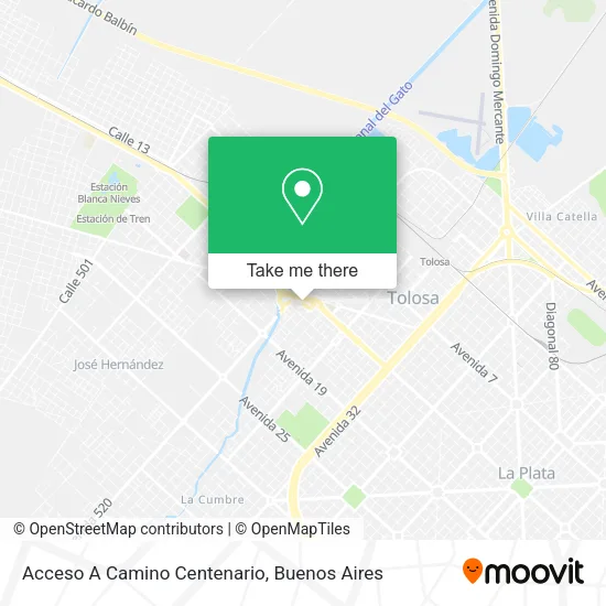 Mapa de Acceso A Camino Centenario