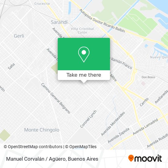 Manuel Corvalán / Agüero map