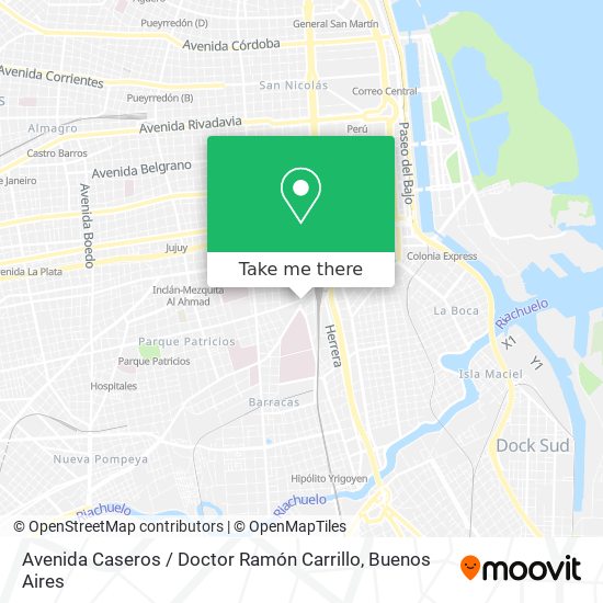 Mapa de Avenida Caseros / Doctor Ramón Carrillo