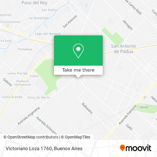 Victoriano Loza 1760 map