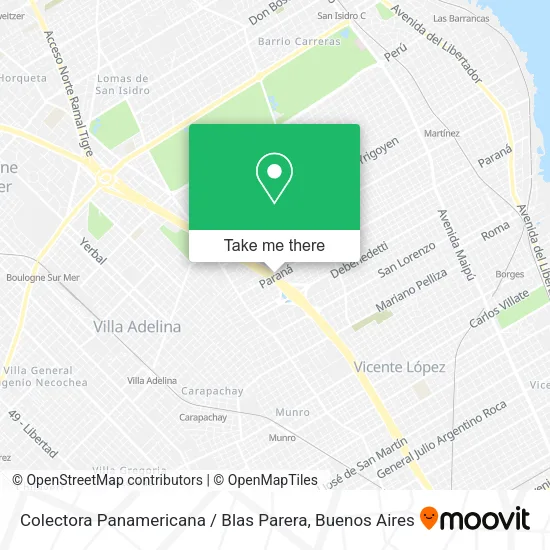 Mapa de Colectora Panamericana / Blas Parera