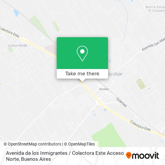 Mapa de Avenida de los Inmigrantes / Colectora Este Acceso Norte