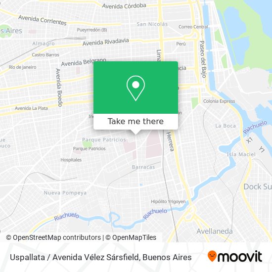 Uspallata / Avenida Vélez Sársfield map
