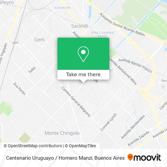 Centenario Uruguayo / Homero Manzi map
