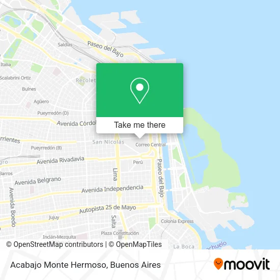 Acabajo Monte Hermoso map