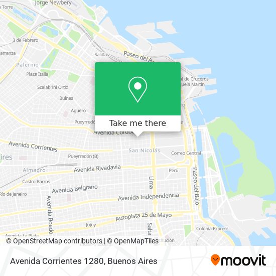 Mapa de Avenida Corrientes 1280