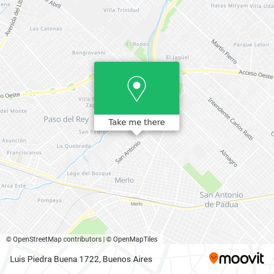 Luis Piedra Buena 1722 map