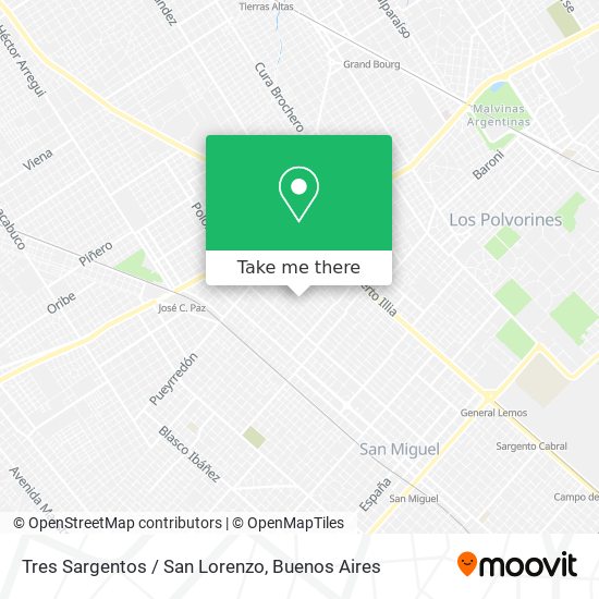 Tres Sargentos / San Lorenzo map