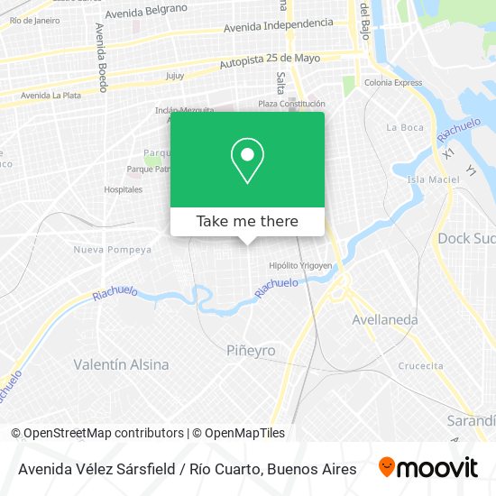 Avenida Vélez Sársfield / Río Cuarto map