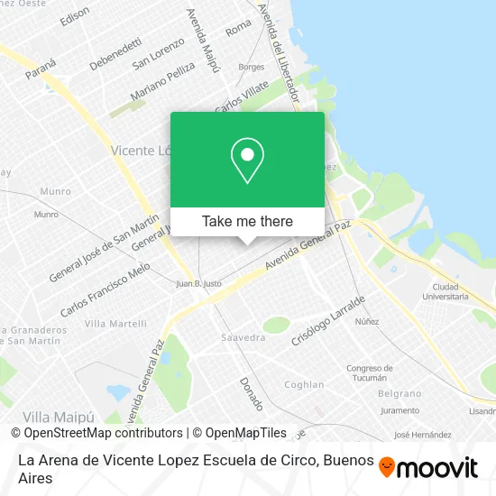La Arena de Vicente Lopez Escuela de Circo map