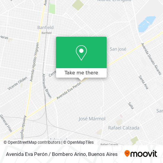 Avenida Eva Perón / Bombero Arino map