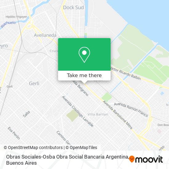 Obras Sociales-Osba Obra Social Bancaria Argentina map