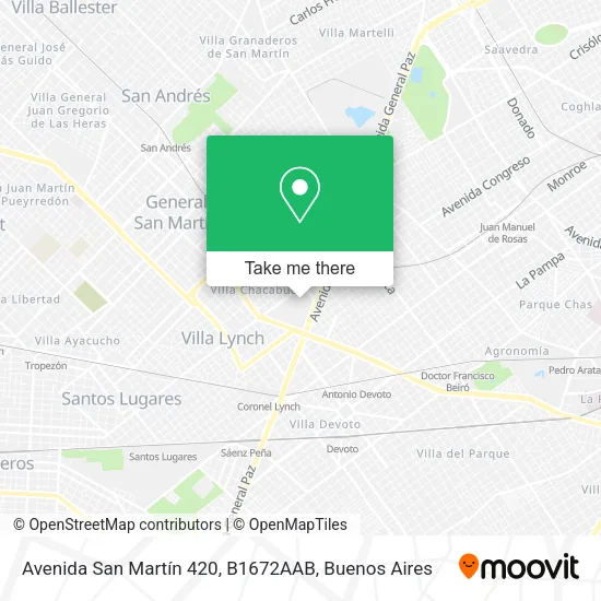 Mapa de Avenida San Martín 420, B1672AAB
