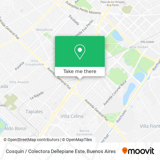 Cosquín / Colectora Dellepiane Este map