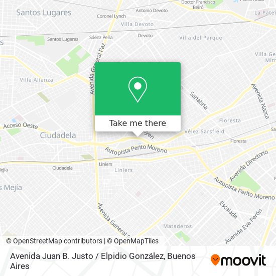 Avenida Juan B. Justo / Elpidio González map