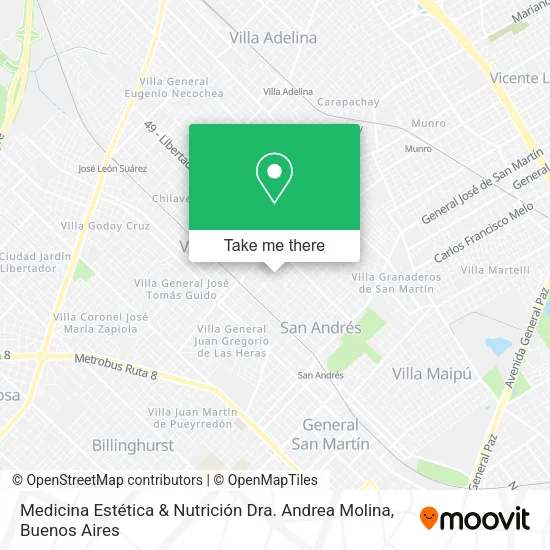 Mapa de Medicina Estética & Nutrición Dra. Andrea Molina