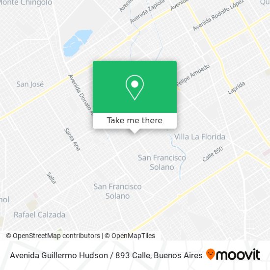 Avenida Guillermo Hudson / 893 Calle map