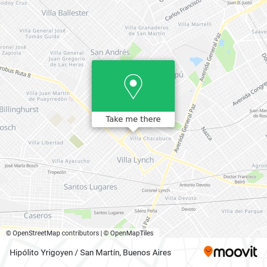 Mapa de Hipólito Yrigoyen / San Martín