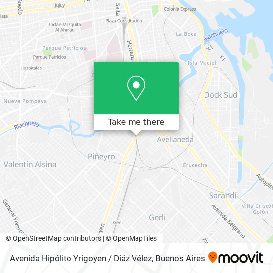 Avenida Hipólito Yrigoyen / Diáz Vélez map