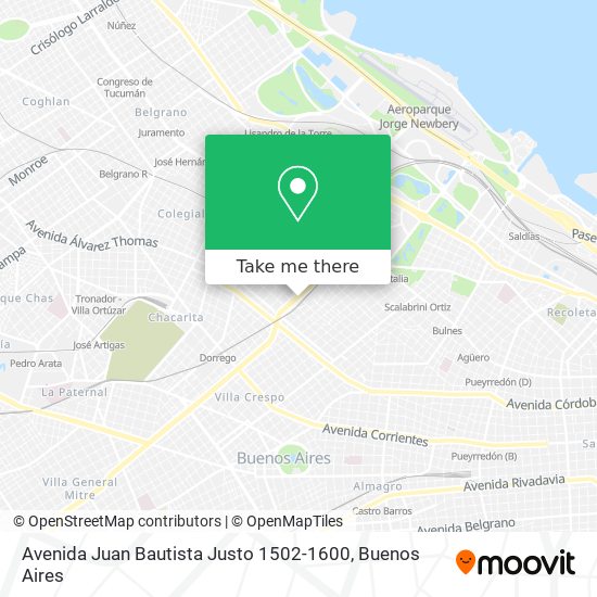 Avenida Juan Bautista Justo 1502-1600 map