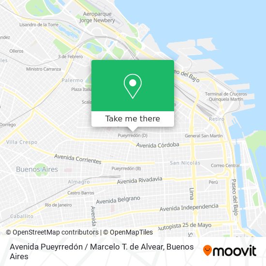 Mapa de Avenida Pueyrredón / Marcelo T. de Alvear