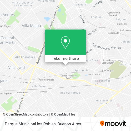 Mapa de Parque Municipal los Robles