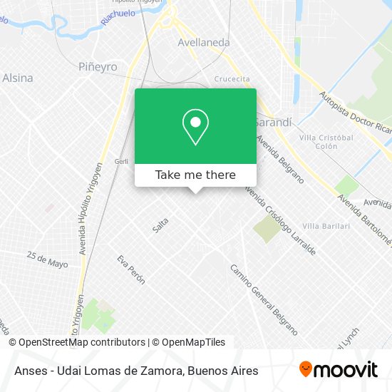 Anses - Udai Lomas de Zamora map