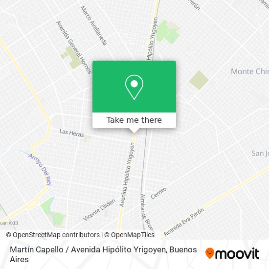 Mapa de Martín Capello / Avenida Hipólito Yrigoyen