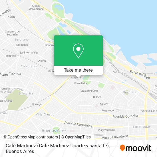Mapa de Café Martínez (Cafe Martinez Uriarte y santa fe)
