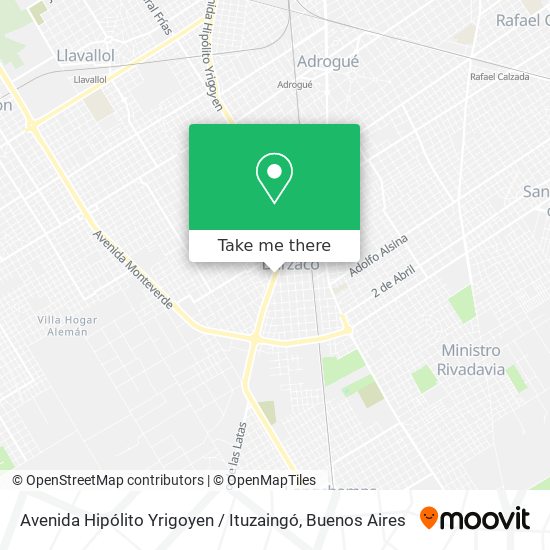 Mapa de Avenida Hipólito Yrigoyen / Ituzaingó