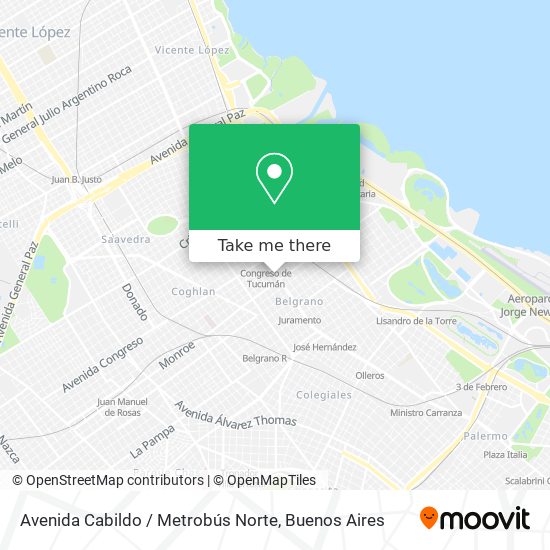 Avenida Cabildo / Metrobús Norte map