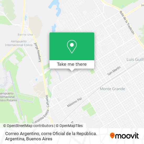 Correo Argentino, corre Oficial de la República. Argentina map