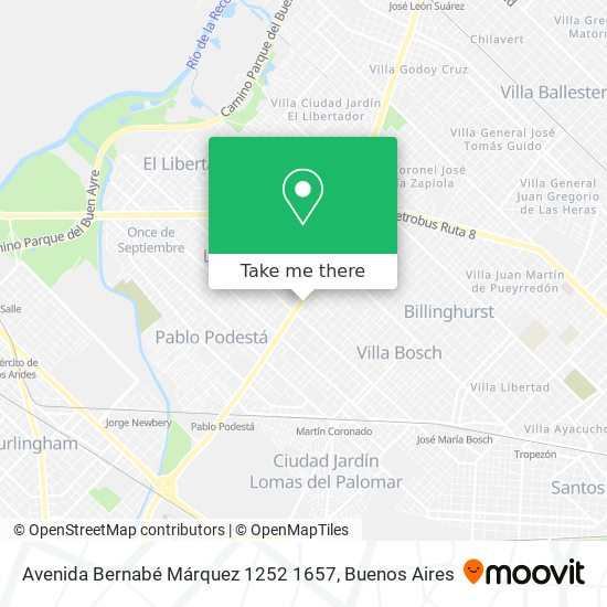 Avenida Bernabé Márquez 1252 1657 map