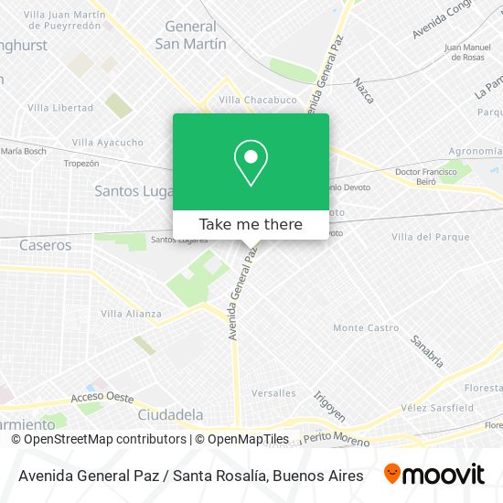 Avenida General Paz / Santa Rosalía map