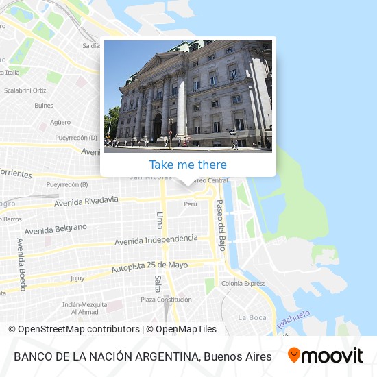 Mapa de BANCO DE LA NACIÓN ARGENTINA