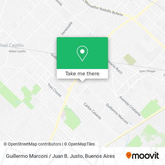 Guillermo Marconi / Juan B. Justo map